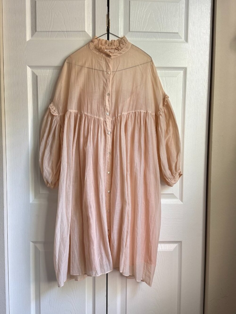 Peach gathered dress